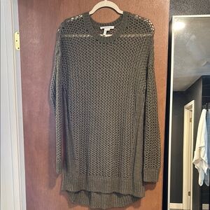 BCBGeneration Green Knit Crew Neck Oversized Sweater